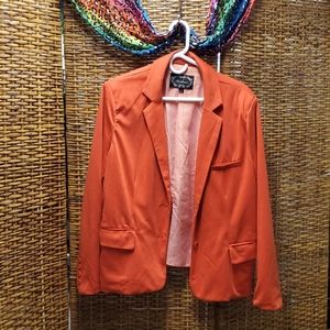 Womens sz 1X Ambiance Orange lined blazer